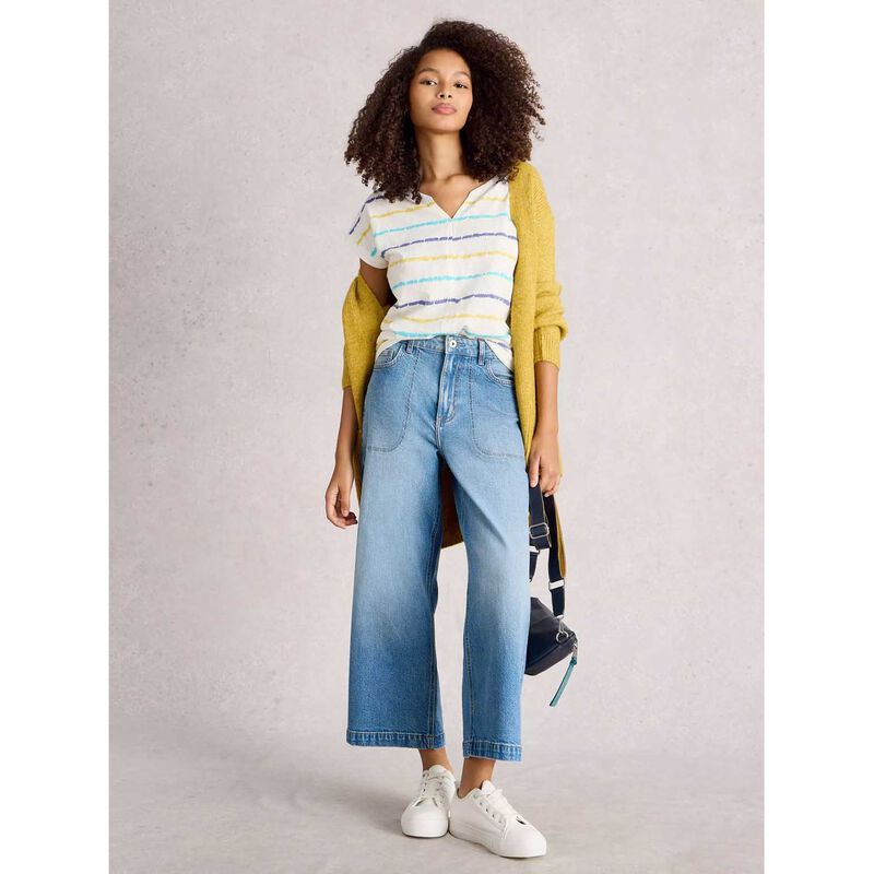 White Stuff Nelly Notch Stripe Neck Tee image number 3
